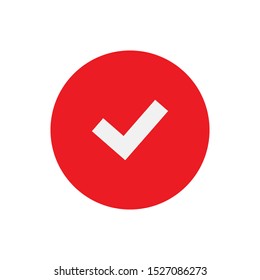 yes tick red circle icon in flat style isolated. Vector Symbol illustration