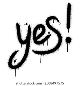 Yes. Urban street graffiti style with splash effects and drops in black on white background. Vector Illustration