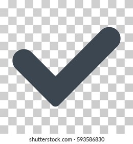 Yes vector pictograph. Illustration style is flat iconic smooth blue symbol on a transparent background.