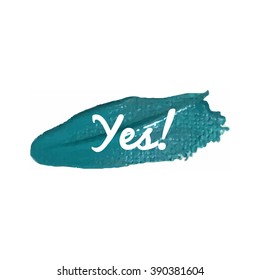 Yes vector word hand drawn illustration icon card isolated quote