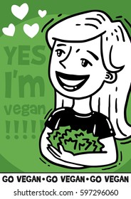 yes I am vegan poster
