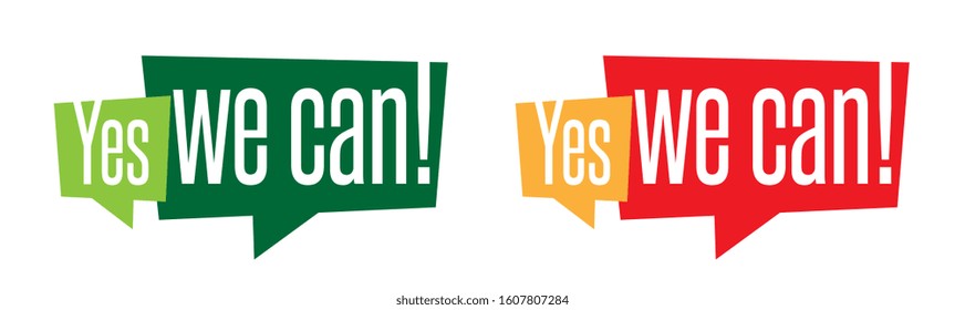 Yes we can on speech bubble
