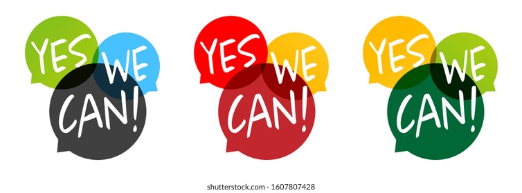 Yes we can on speech bubble