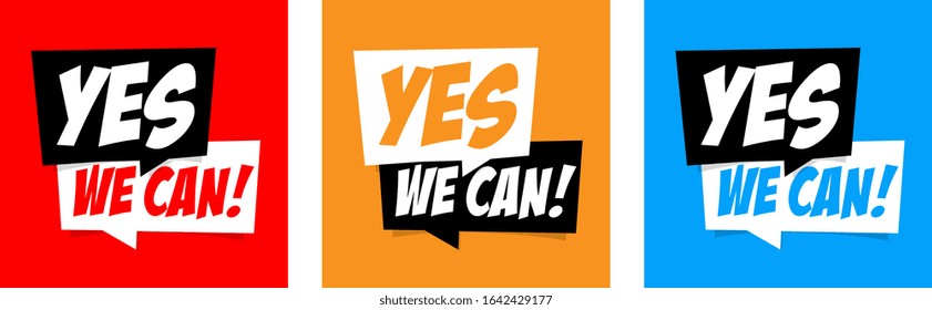 Yes we can ! on speech bubble