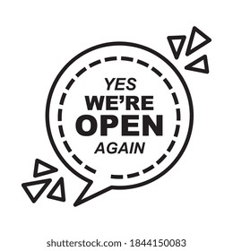 yes we are open bubble line style icon design of Shopping commerce and covid 19 theme Vector illustration