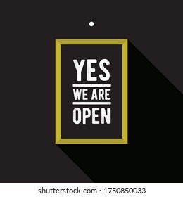 yes we are open chalkboard sign vector eps