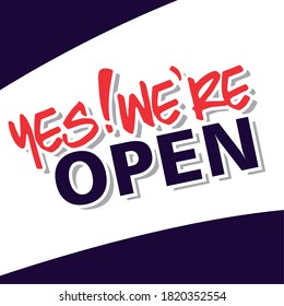 ja, wir sind offen, Plakat, Vektorgrafik-Design