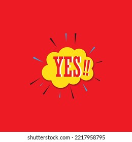 Yes word comic book coloring vector illustration