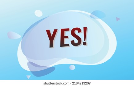 Yes word concept vector illustration with blue lines modern futuristic 3d style for landing page template ui web mobile app poster banner flyer background gift card coupon label wallpaper