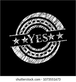  Yes written with chalkboard texture