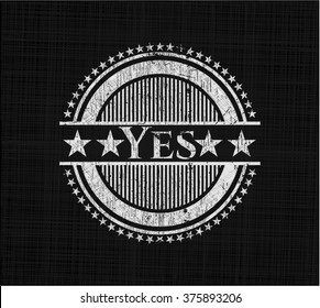 Yes written with chalkboard texture