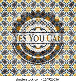 Yes You Can arabesque emblem. arabic decoration.