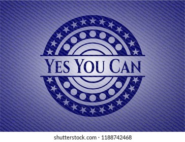 Yes You Can emblem with denim texture
