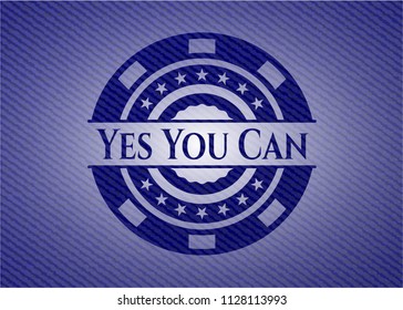 Yes You Can emblem with jean high quality background