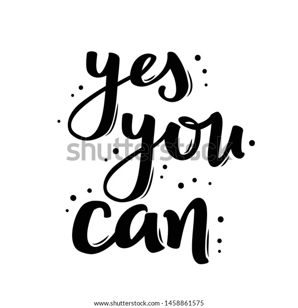 Yes You Can Motivational Card Vector Stock Vector (Royalty Free ...