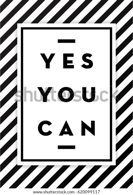 Yes You Can Motivational Poster Design Stock Vector Royalty Free