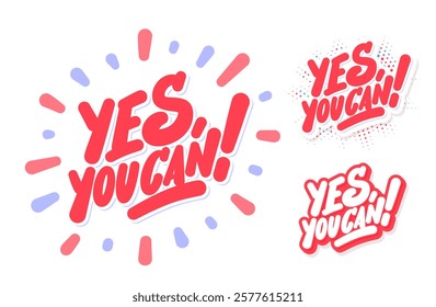 Yes You Can Motivational Sticker Set.