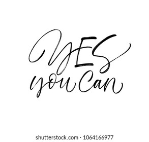 Yes You Can Phrase Motivational Quote Stock Vector (Royalty Free ...