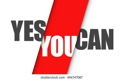 Yes you can positive message red illustration design graphic