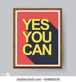 Yes You Can Poster Stock Vector (Royalty Free) 434860534 | Shutterstock