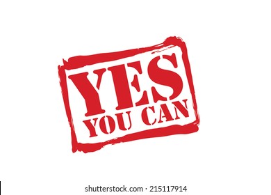YES YOU CAN red rubber stamp vector over a white background.