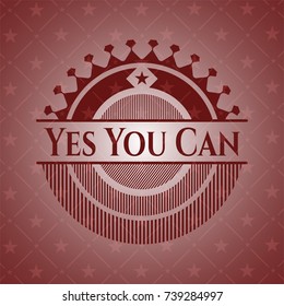 Yes You Can retro style red emblem