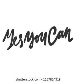 Yes you can. Sticker for social media content. Vector hand drawn illustration design. Bubble pop art comic style poster, t shirt print, post card, video blog cover