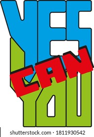 sí que puedes. grabado vectorial. letras únicas