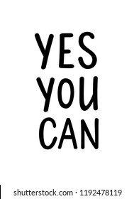 Yes you can vector motivational lettering poster design