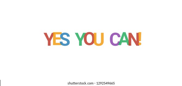 Yes You Can Word Concept Colorful Stock Vector (Royalty Free ...