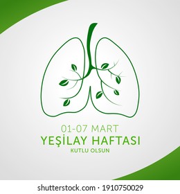 Yesilay haftasi  design, Healthy life, vector illustration. (01-07 March social awareness week against drugs, Turkey awareness week card.)