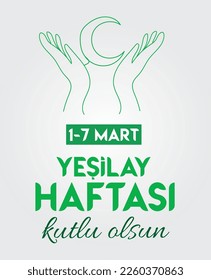 Yesilay haftasi vector illustration. 1st-7th March social awareness day against unhealty life in Turkey