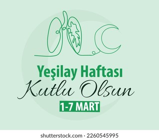 Yesilay haftasi vector illustration. 1st-7th March social awareness day against unhealty life in Turkey