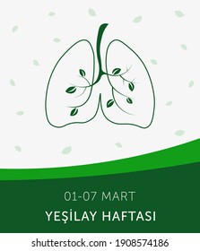 Ilustración vectorial de Yesilay haftasi (01-07 de marzo, semana de sensibilización social contra las drogas, tarjeta de la semana de sensibilización de Turquía).