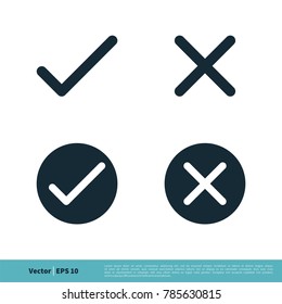 Yes/No, Agree/Disagree, True/False Icon Vector Logo Template Illustration Design. Vector EPS 10.