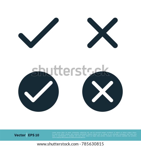 Yes/No, Agree/Disagree, True/False Icon Vector Logo Template Illustration Design. Vector EPS 10.