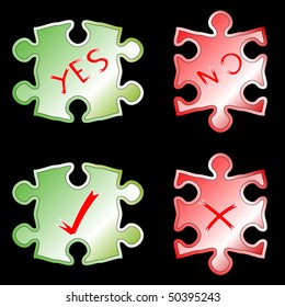 Yes-No puzzle buttons