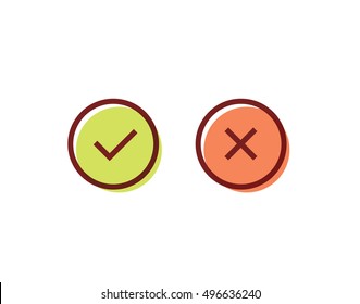 Yes/no vector buttons