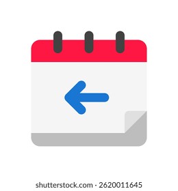 Yesterday Calendar Icon for Past Events and Day Reminder. Previous date illustration for memory and logs
