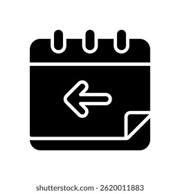 Yesterday Calendar Icon for Past Events and Day Reminder. Previous date illustration for memory and logs