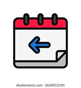 Yesterday Calendar Icon for Past Events and Day Reminder. Previous date illustration for memory and logs