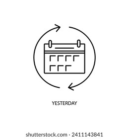 icono de la línea de concepto de ayer. Ilustración de elemento simple. diseño de símbolos de esquema de concepto de ayer.
