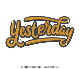 Ayer con letras retro estilo de texto 3d. Es bueno para planificadores, menús, impresiones y otros.