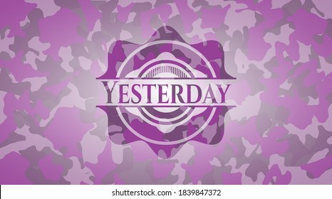 Yesterday pink and purple on camouflage texture. Vector Illustration. Detailed. 