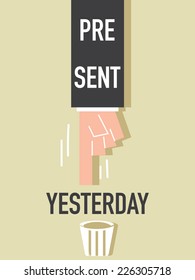 Yesterday Present  word VECTOR ILLUSTRATION