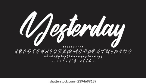 yesterday Script font Best Alphabet Alphabet Brush Script Logotype Font lettering handwritten