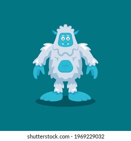 yeti abominable cute cartooon illustration