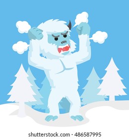 yeti angry illustration design