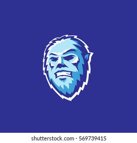 Yeti bigfoot snowman logo sports mascot