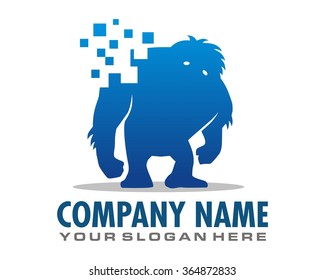 yeti blue pixel image silhouette logo